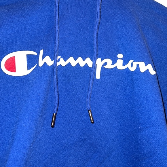 Champion UNISEX Men’s Medium Blue Logo Hoodie/Sweatshirt - Picture 2 of 5